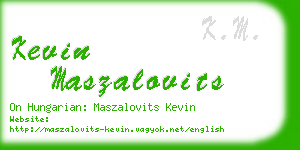 kevin maszalovits business card